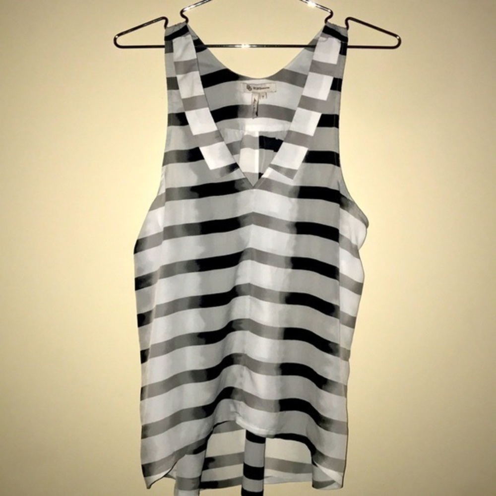 BCBGeneration Women’s Striped Light Black, Gray & White Blouse Size XS
